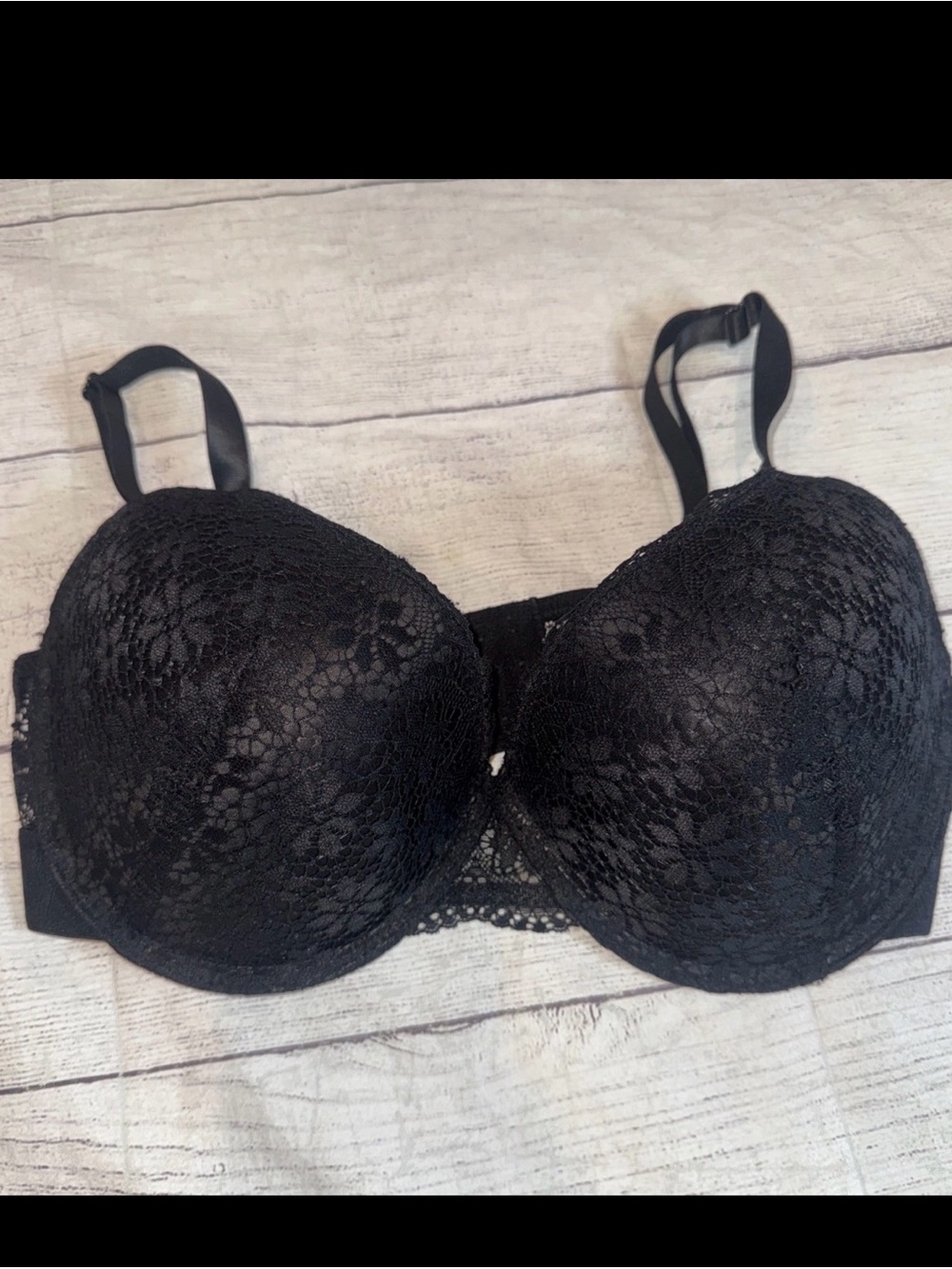 Juicy Couture Black Bra 36D Underwire Lace